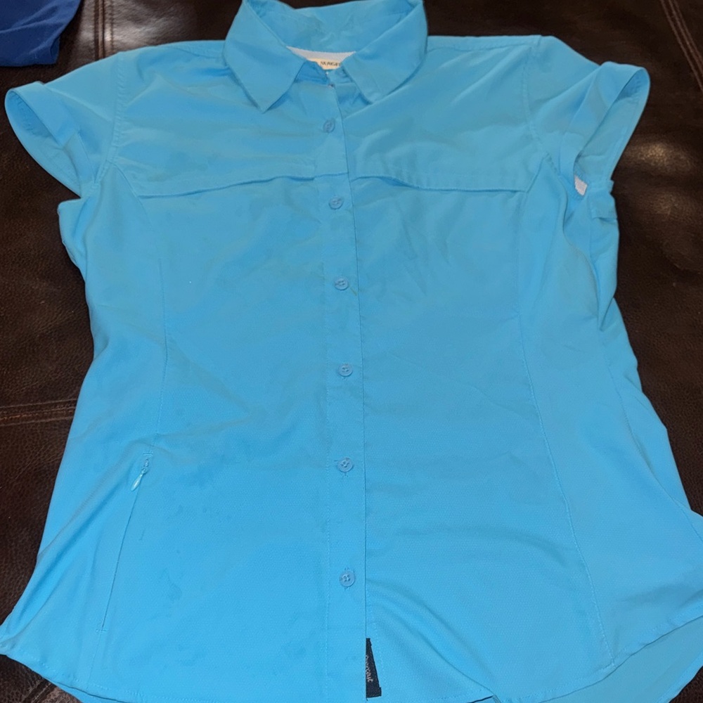 Magellan Outdoors Blue Button Down Shirt
